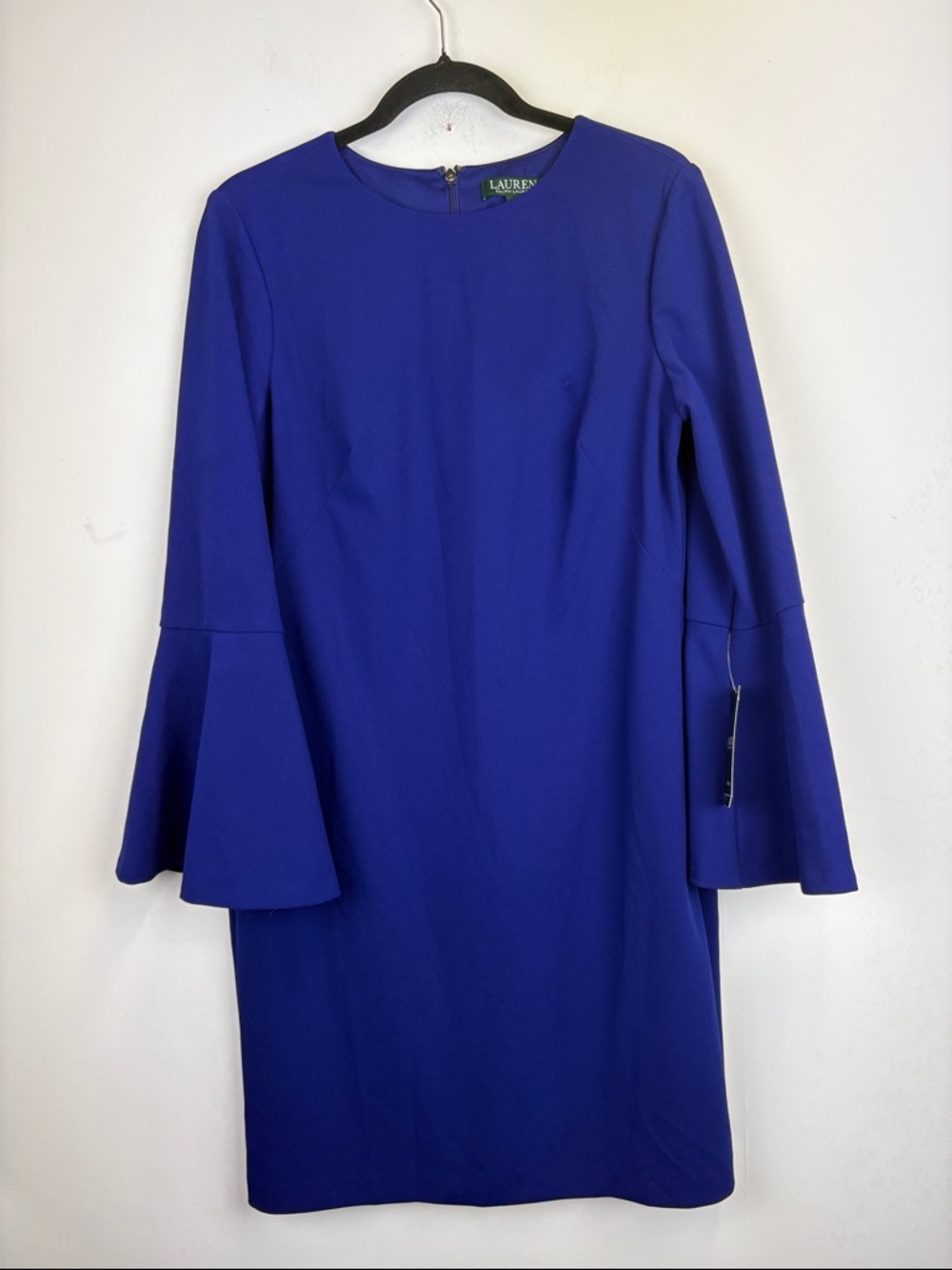 Lauren Ralph Lauren Bell Sleeve Sheath Dress | Royal Blue | Size 10 NWT - Picture 2 of 8
